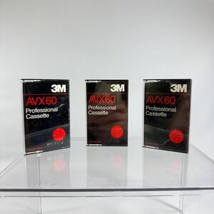 VTG 3M AVX60 Professional Cassette Tapes 3 Pack Black 60min Retro New Not Sealed